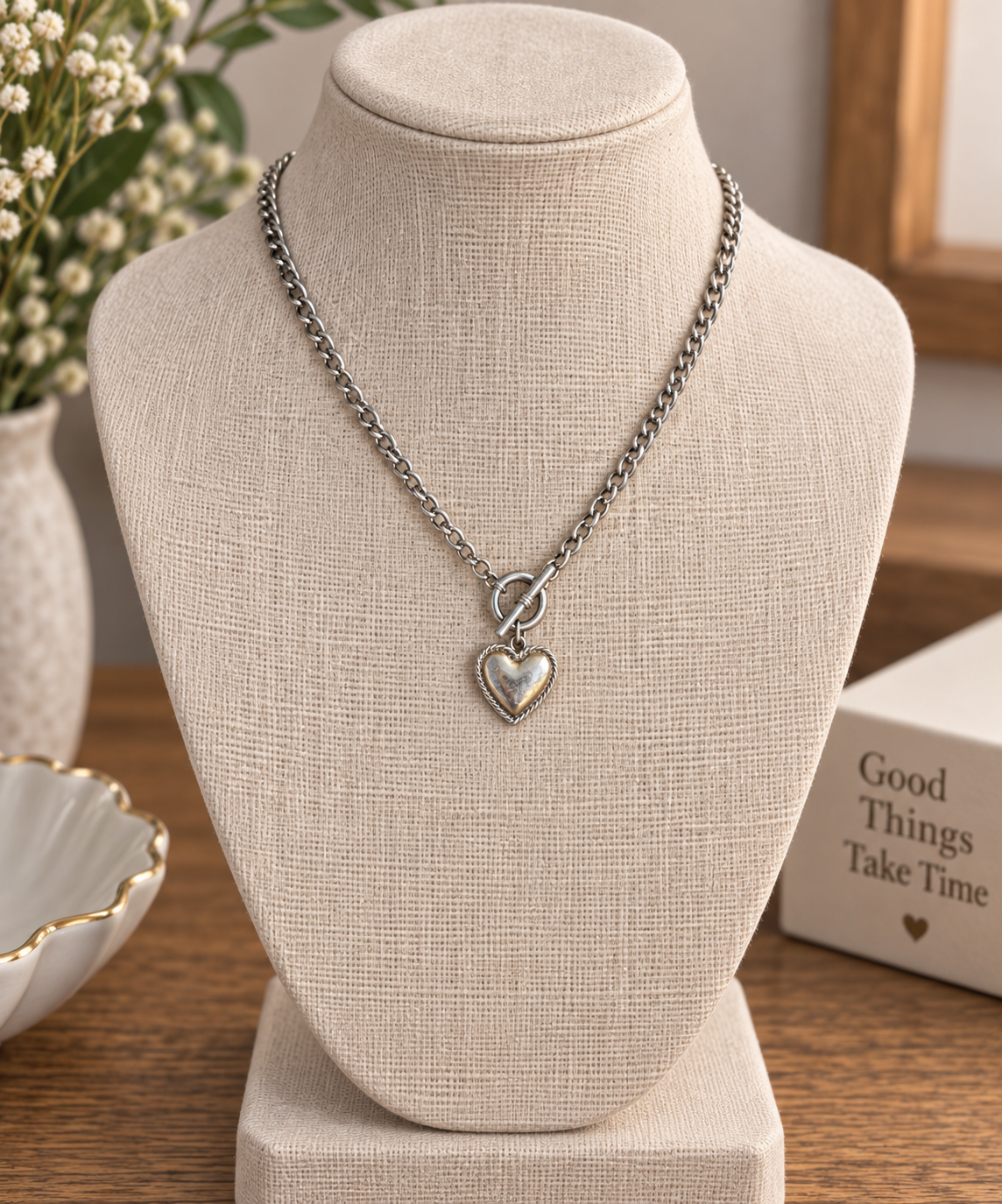 Forever Yours Silver Heart Necklace 🤍