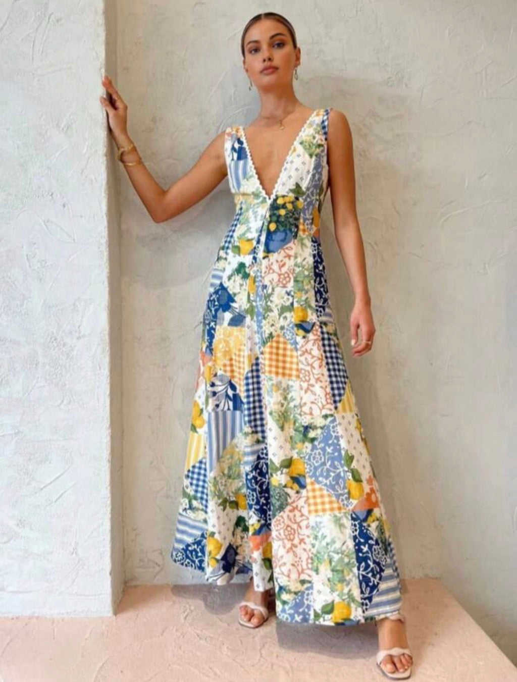 The Lemon Grove Patchwork Maxi Dress