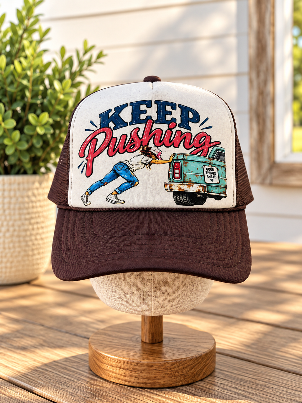 Keep Pushing, Good Things Ahead Trucker Hat