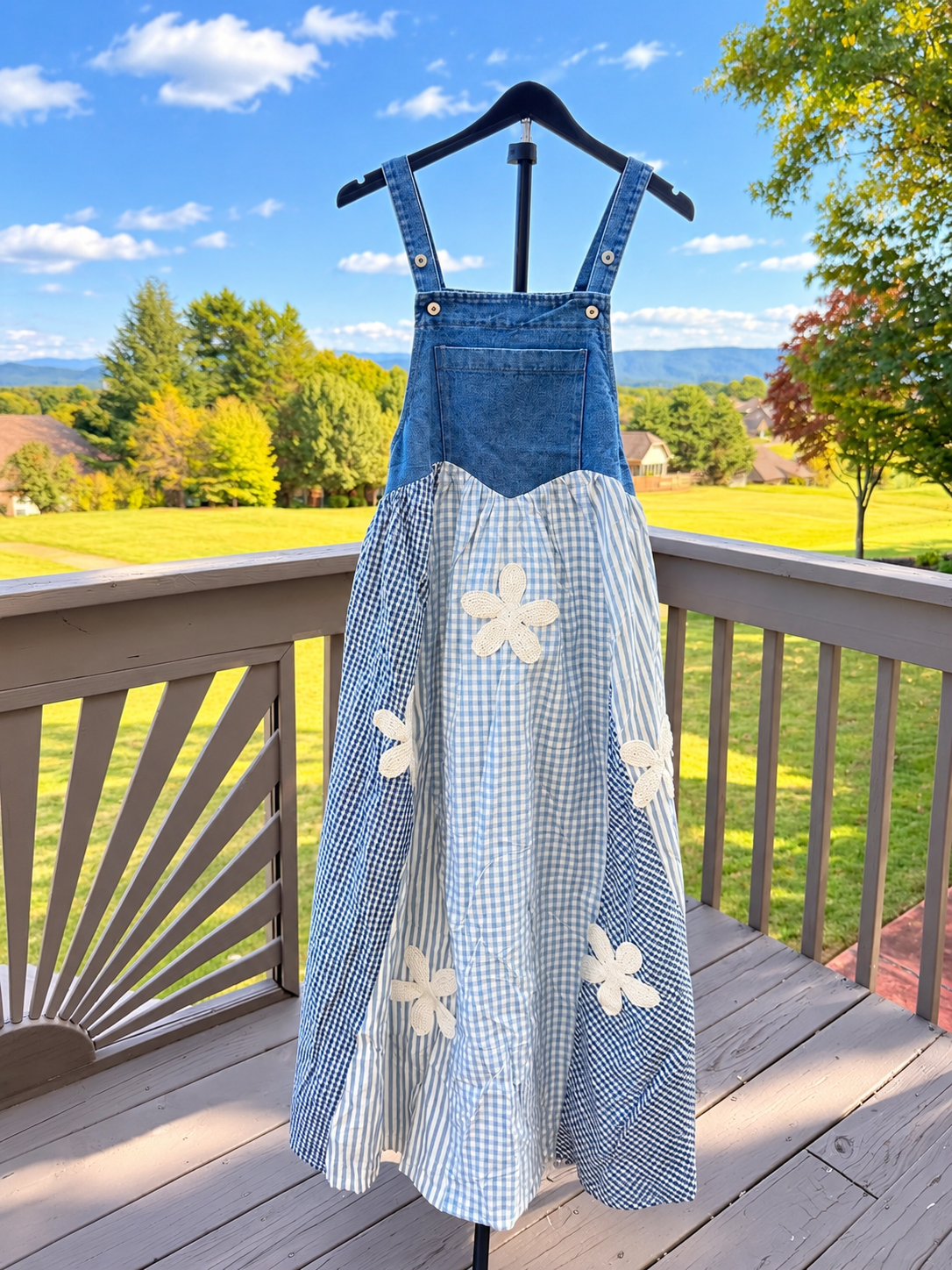 Blue Skies & Daisies Overall Dress