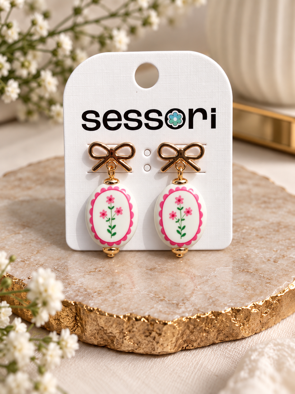 Pretty in Pink Bow Earrings 🎀