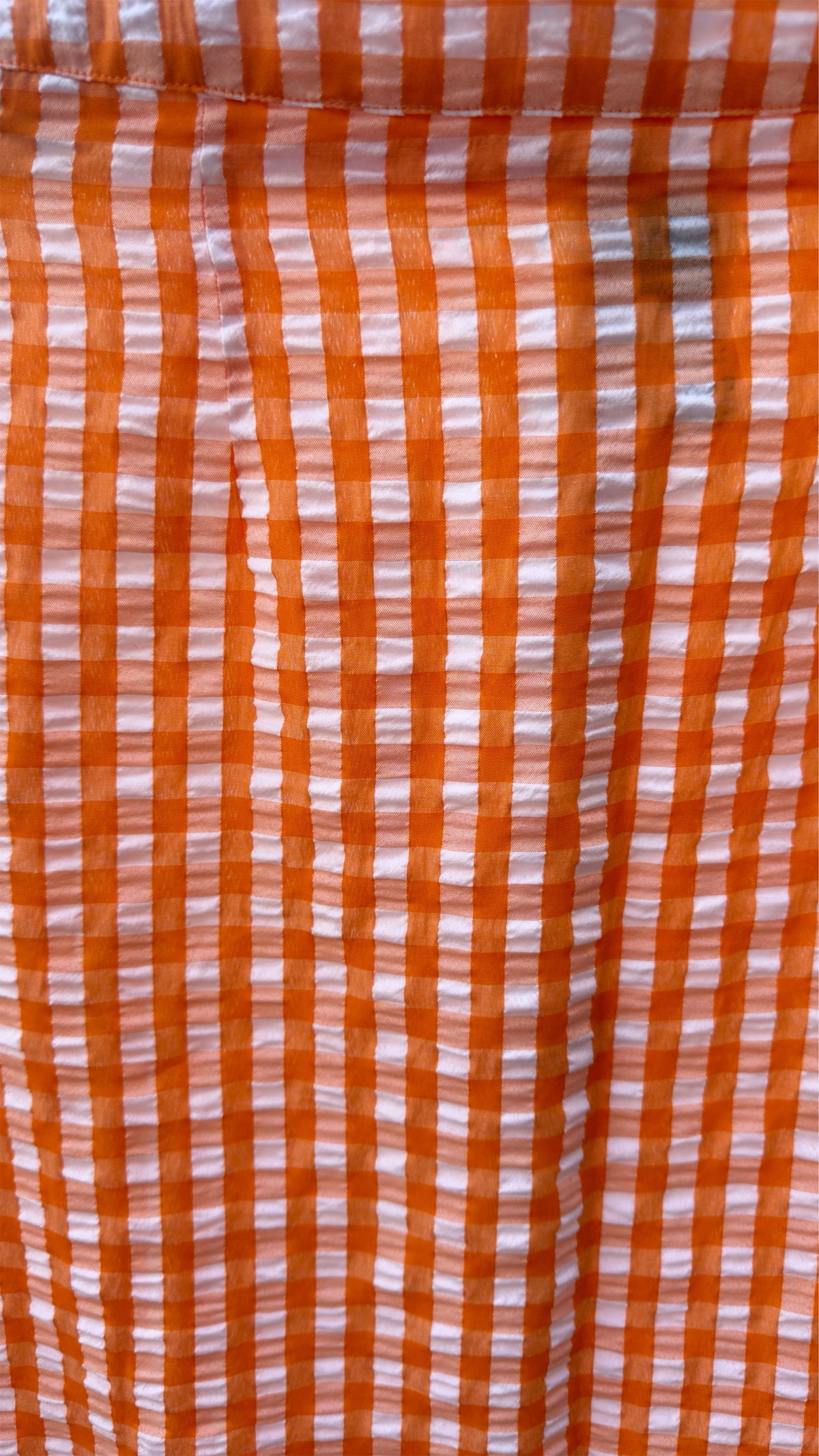 Orange Gingham Ruffle Maxi Skirt